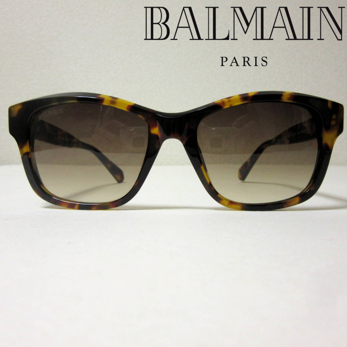 新品 BALMAIN PARIS バルマン フランス製 サングラス トータスシェル スクエア ウェリントン メンズ レディース ユニセックス ブラウン
