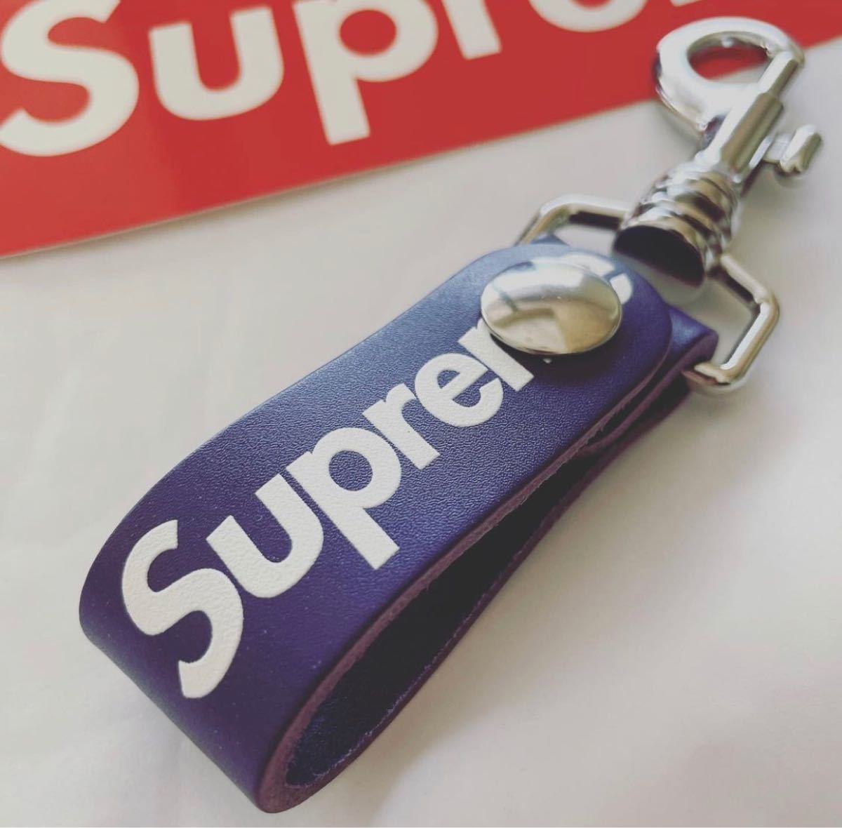 Supreme Leather Key Loop 21SS パープル シュプリーム レザー Supreme Leather Key Loop 21SS パープル シュプリーム レザー