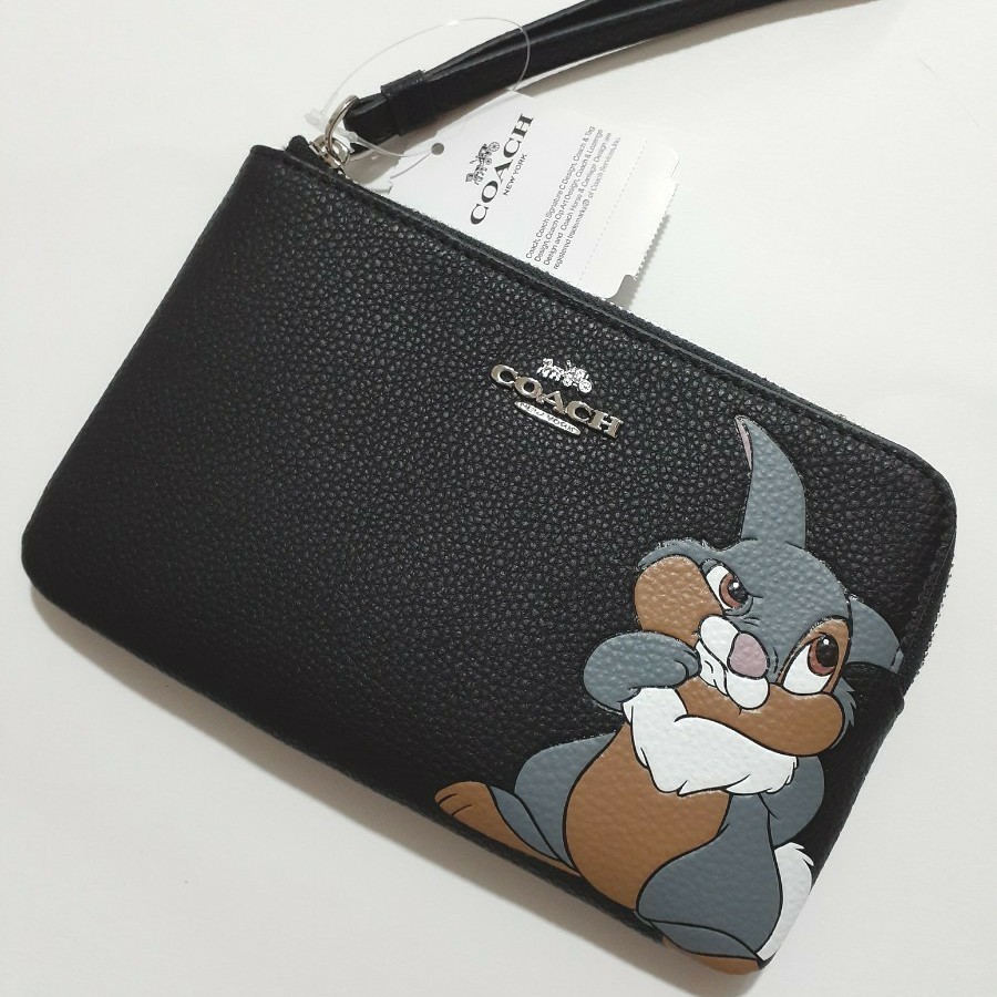 COACH ポーチ ポシェット コーチ ディズニー コラボ とんすけ ブラック 黒 新品未使用 YKKファスナー 付属品あり