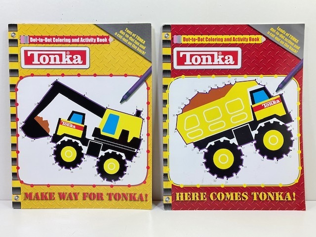 クリックポスト可 ! 【 2冊セット 】 TONKA トンカ 塗り絵 点つなぎ / 車 働く車 子ども キッズ 絵本 アメリカ 知育 ぬりえ / V19_画像1