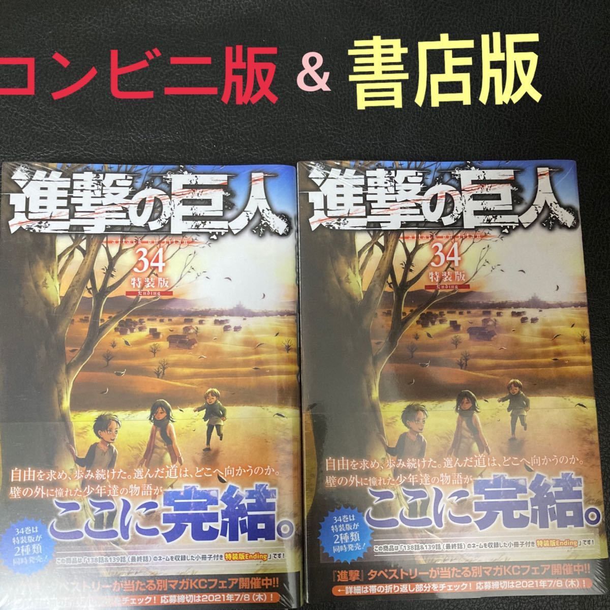 Paypayフリマ 進撃の巨人 34巻コンビニ限定特装版ending 書店版beginning 2点セット Paypayフリマ 進撃の巨人 34巻コンビニ限定特装版ending 書店版beginning 2点セット