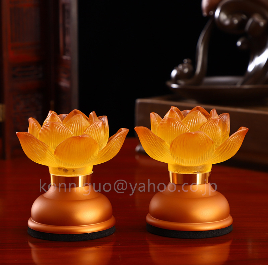 送料無料 一対リウリ蓮花ランプ　仏用具　家庭用充電式蓮花ランプ　常に明るいランプ　仏陀のライト FG35_画像4