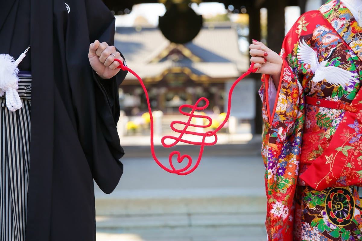 赤い糸寿！ウエディングフォトプロップス結婚式前撮りブライダルアイテム和小物和装 通販