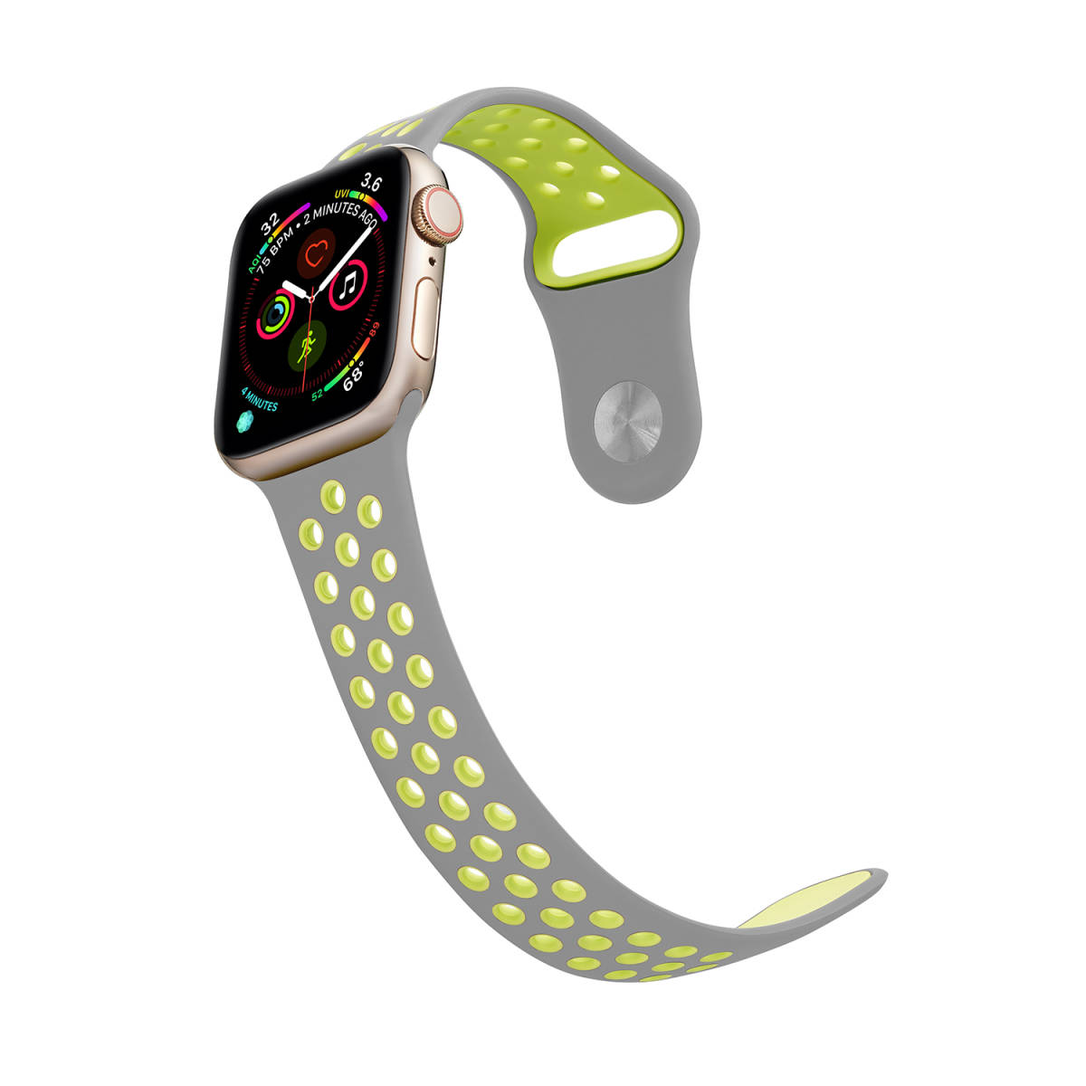 42MM/44MM グレー Apple Watch用 バンド シリコン製 多空気穴通気性 スポーツ アップルウォッチ Apple Watch Series 6/5/4/3/2/1