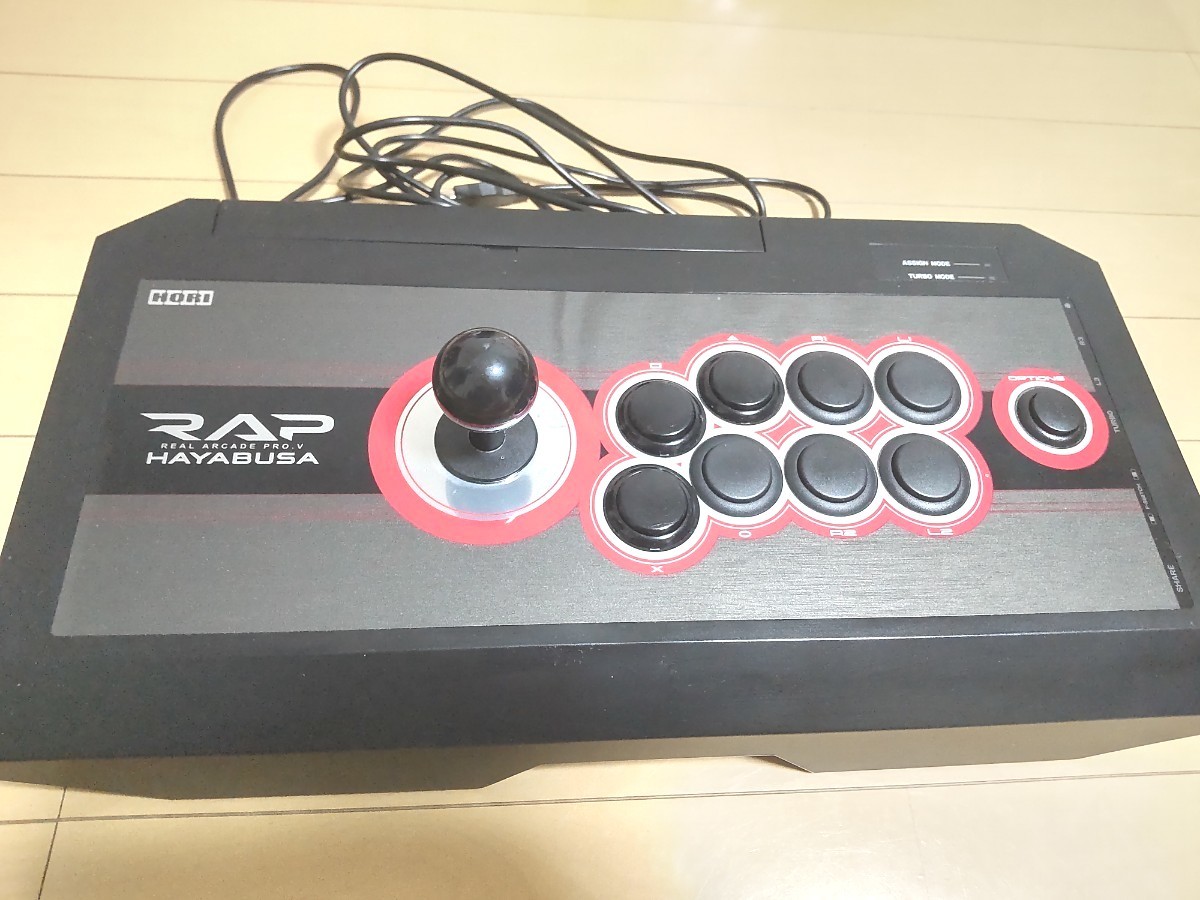 HORI PS　リアルアーケードpro V HAYABUSA 三和レバーに変更済 予備ボタン3つ付き