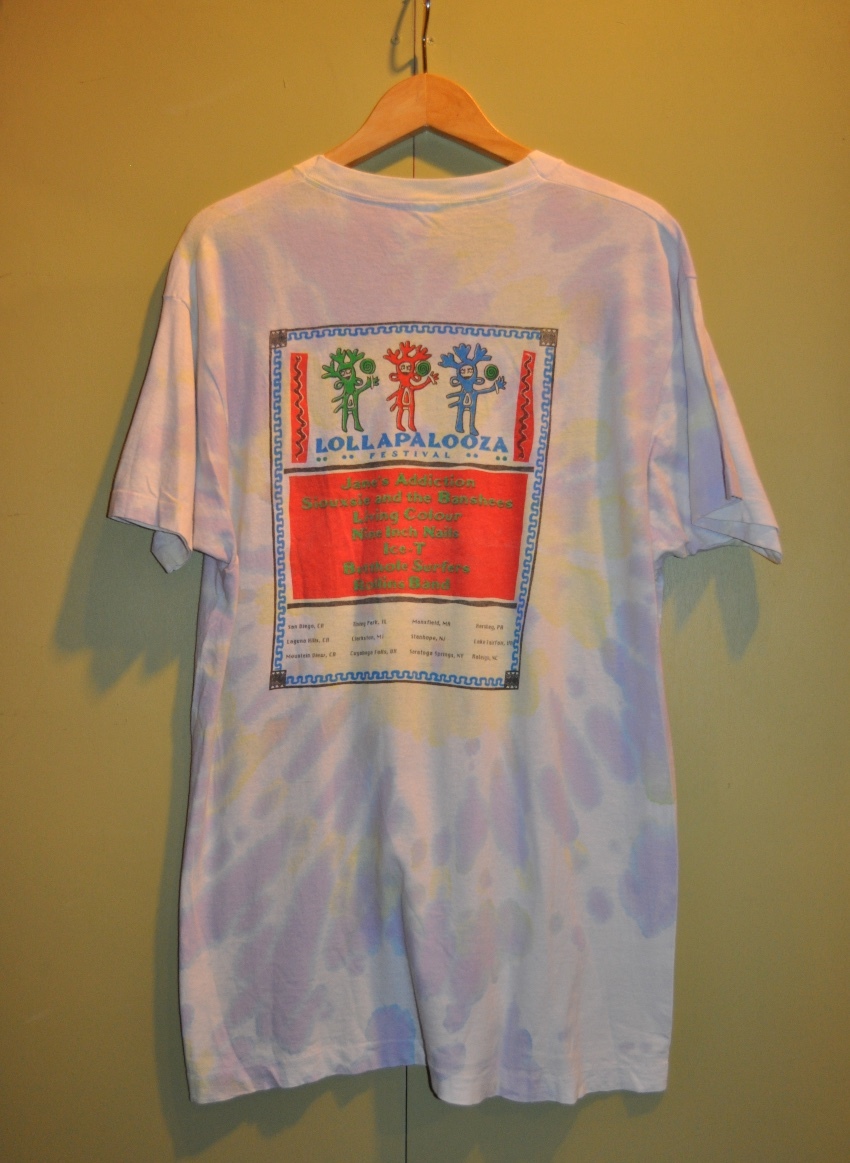 ユーズド 90年代 LOLLAPALOOZA FESTIVAL 1991 JANE'S ADDICTION NINE INCH NAILS ICE-T BUTTHOLE ロラパルーザ フェスティバル Tシャツの画像2