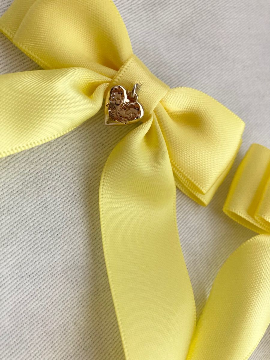 LOTUS ribbon ロータスリボン ツインテールリボンバレッタ 巻き ロゴ 黄色 イエロー かわいい 可愛い ロング