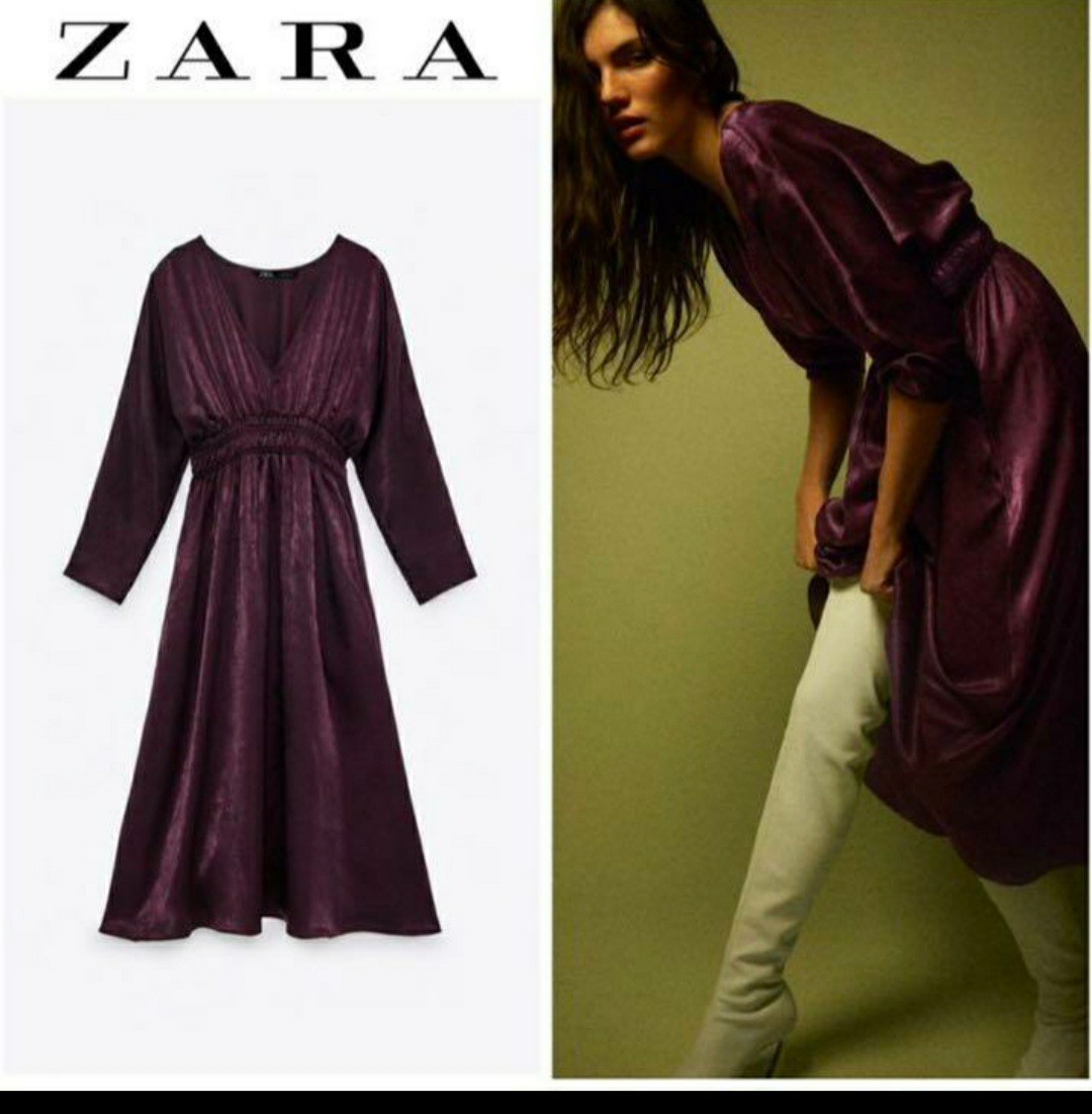 Paypayフリマ Zara ザラ ウエストゴム仕様サテン地ワンピース Paypayフリマ Zara ザラ ウエストゴム仕様サテン地ワンピース