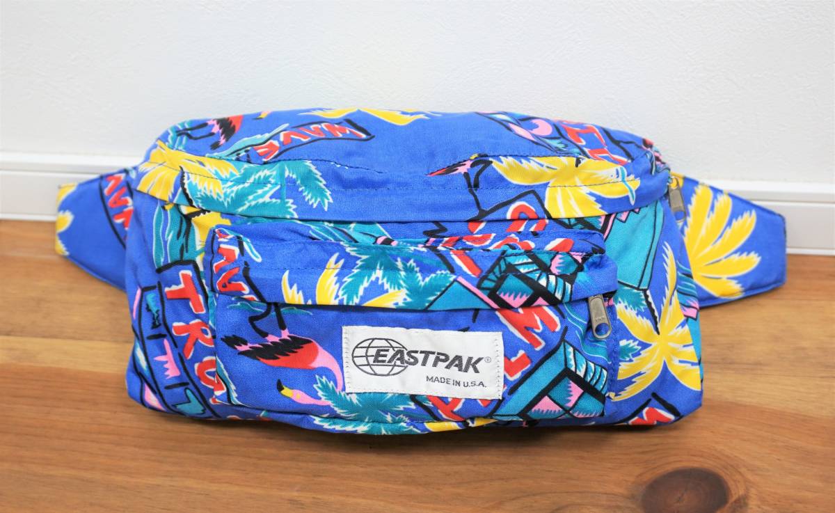 希少 80’s アメリカ製 美品 EASTPAK トロピカル柄ウエストバッグ_画像1