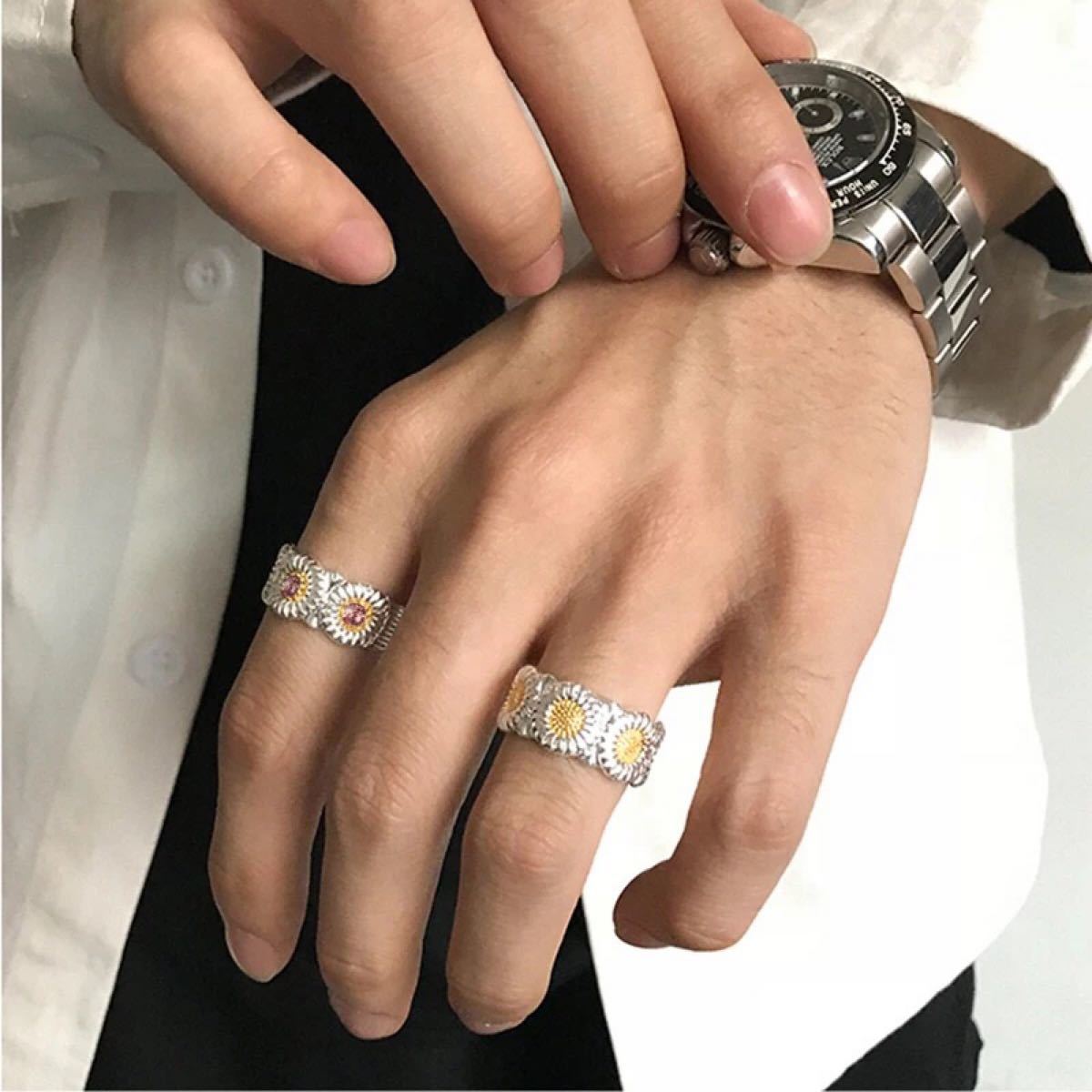 G-DRAGON 着用モデル デイジー フラワー リング 指輪 2点セット G-DRAGON 着用モデル デイジー フラワー リング 指輪 2点セット