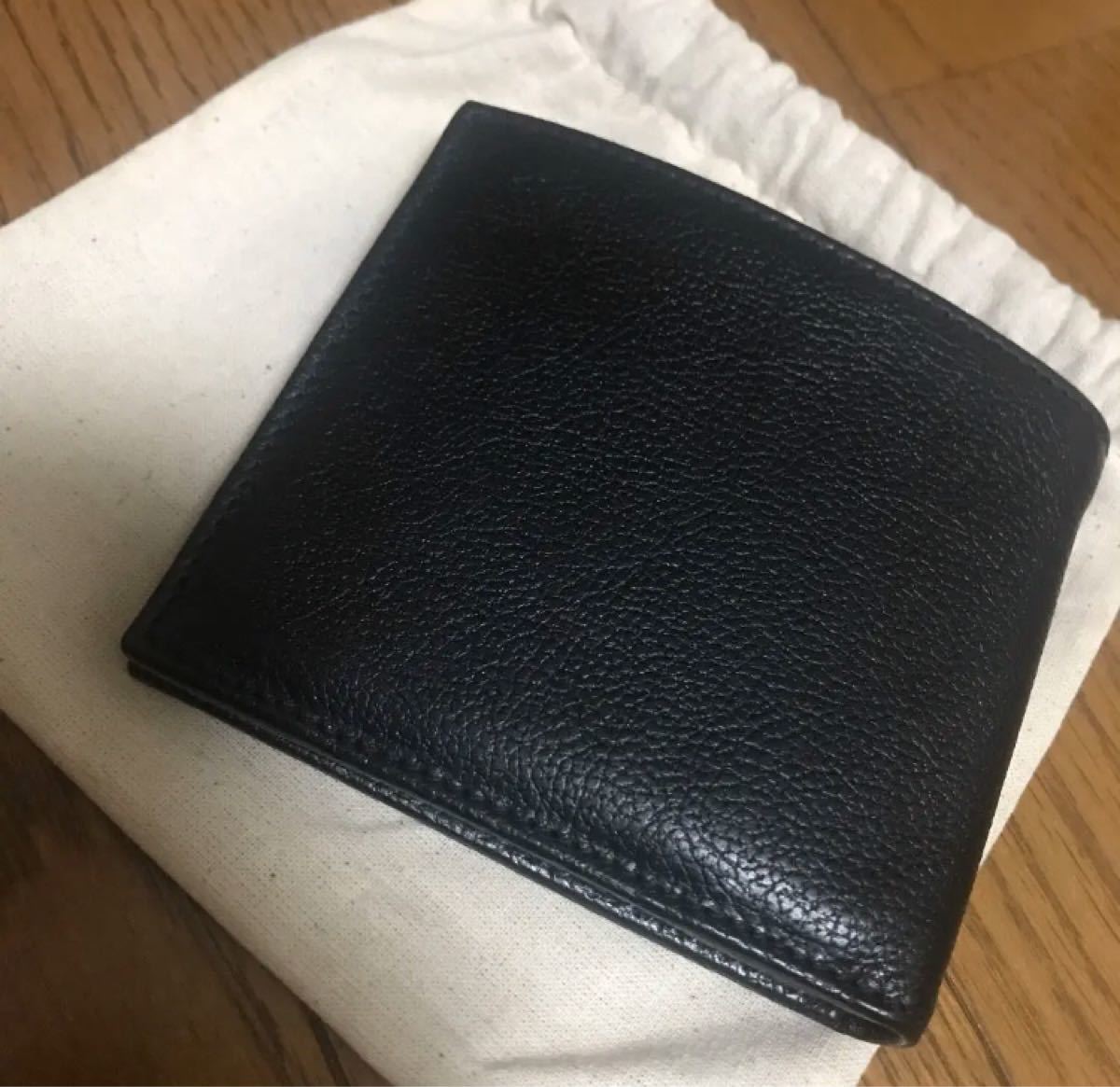 新品 イルビゾンテ 二つ折り 財布 ブラック 札入れ レザー コイン
