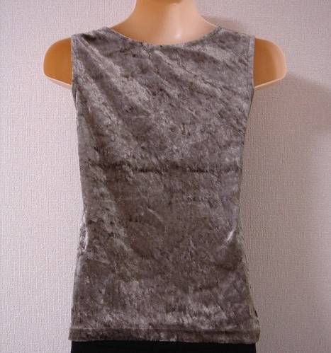 * ISLAND SHOWER velour no sleeve cut and sewn tank top velour cloth race switch * M size * USED *