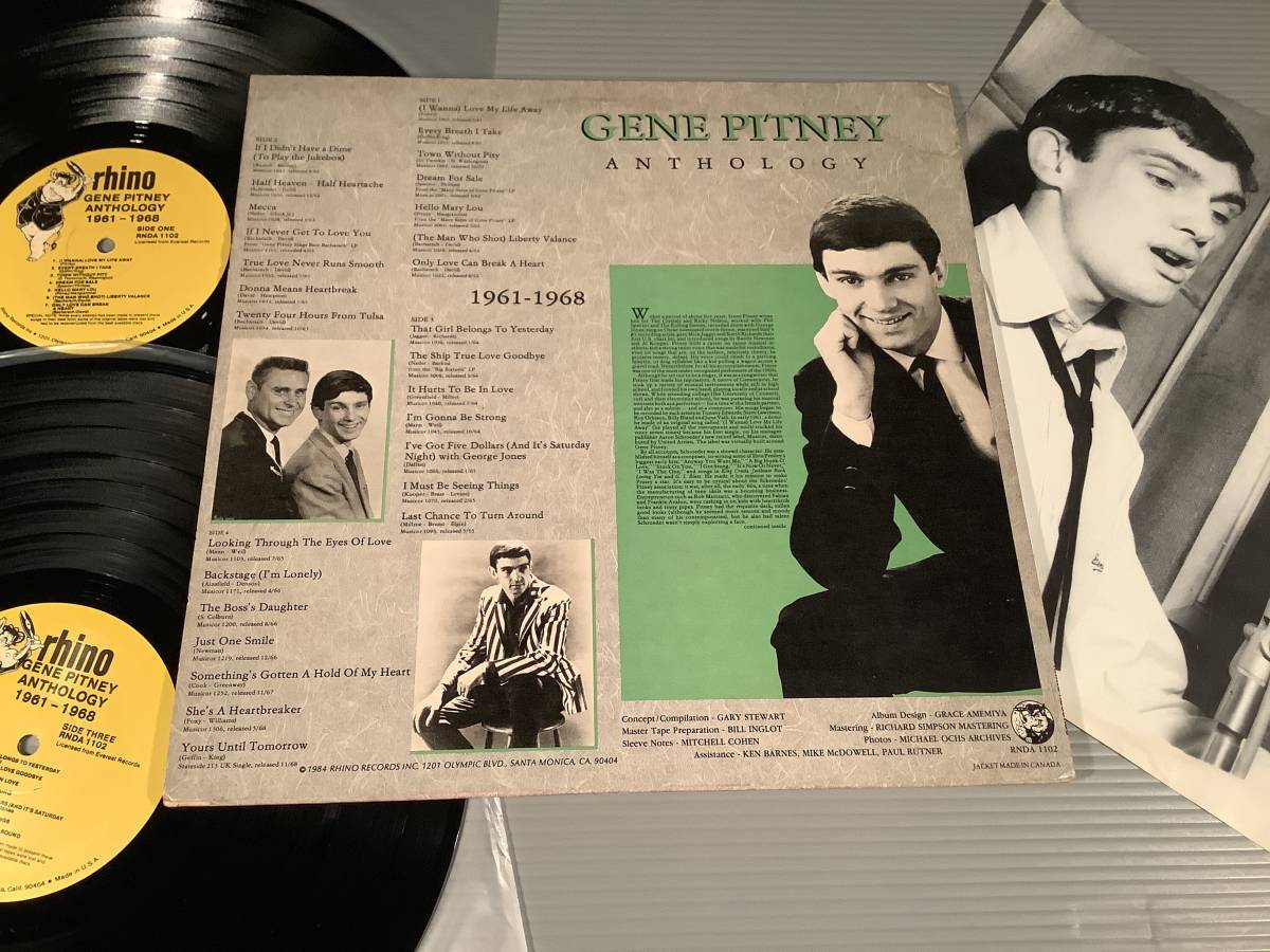 LP(2枚組 輸入盤)●ジーン・ピットニー GENE PITNEY／ANTHOLOGY 1961-1968●良好品！_画像2