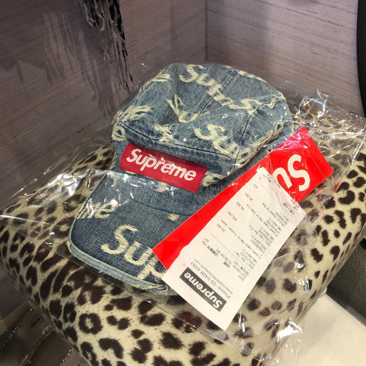 レシート付き】supreme frayed logos denim camp cap 新品未使用