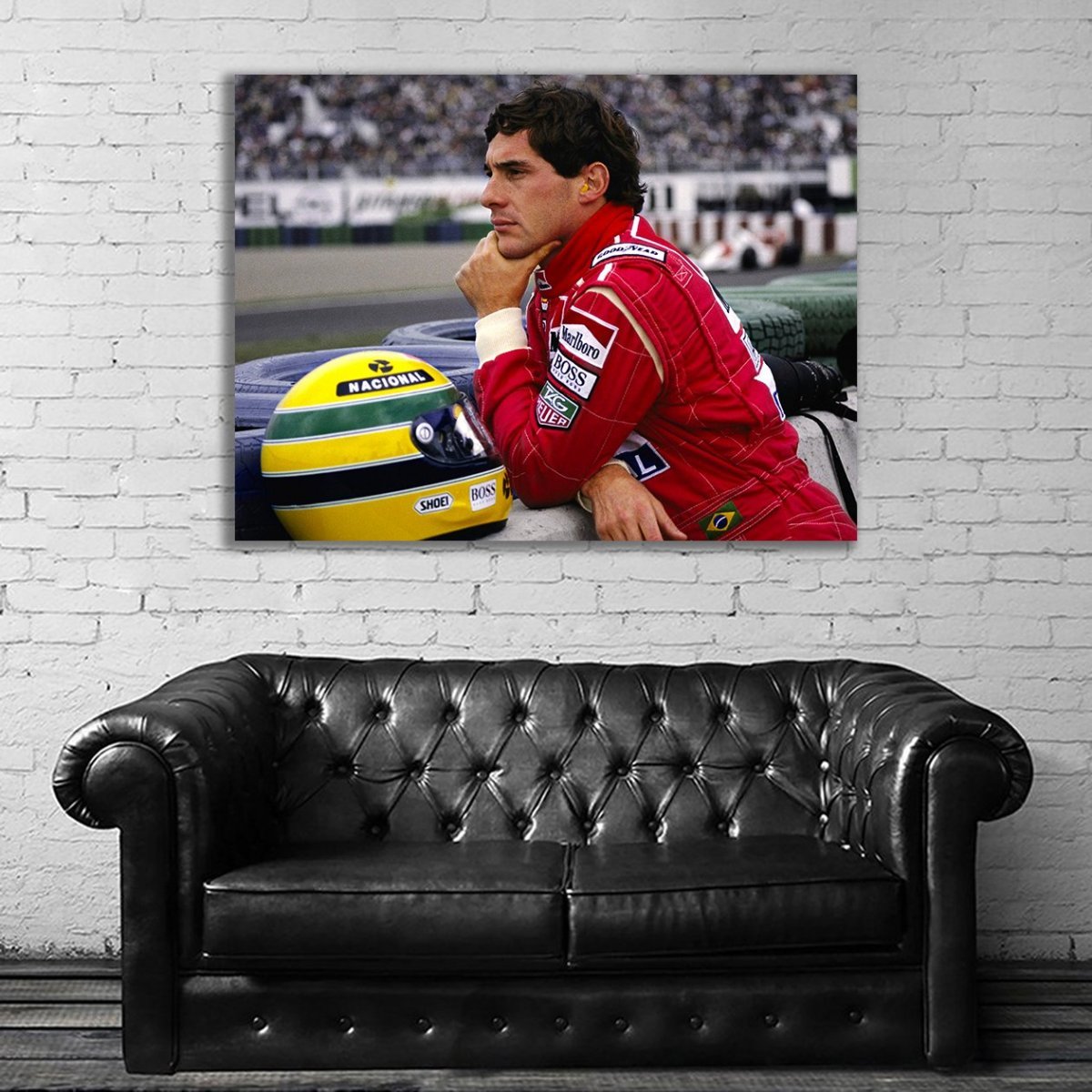 Ayrton Senna アイルトン・セナ 特大 ポスター 約150x100cm 海外 F1 インテリア グッズ 絵 雑貨 写真 フォト アート 大判 大 22