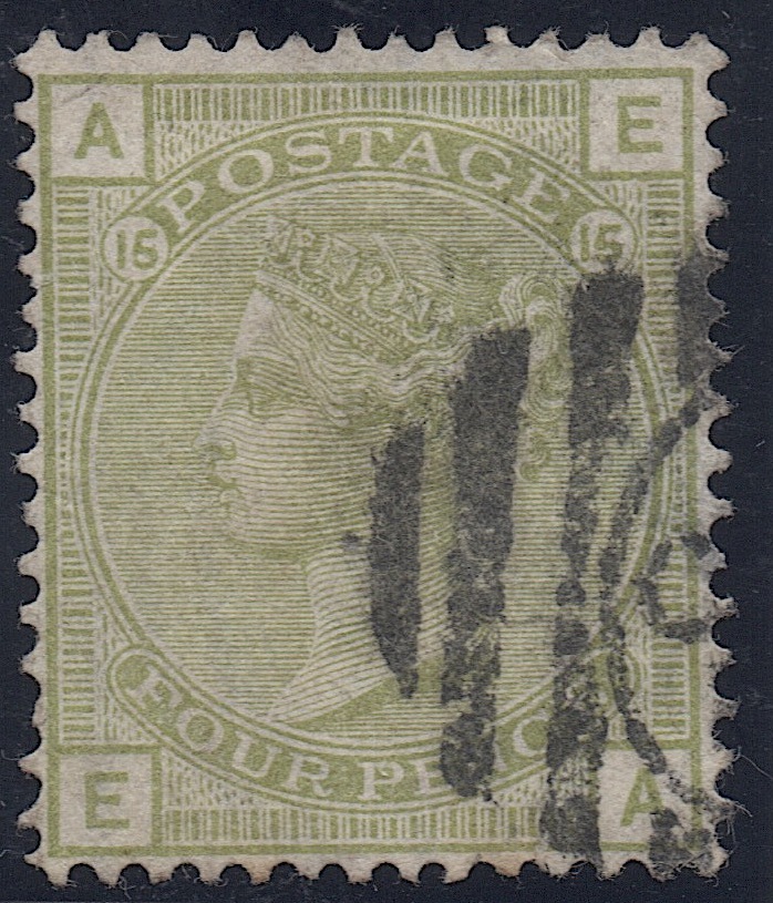 ***私の宝***クラッシックイギリス切手・ヴィクトリア女王1876-80年「スコット＃70プレート15」使用済み