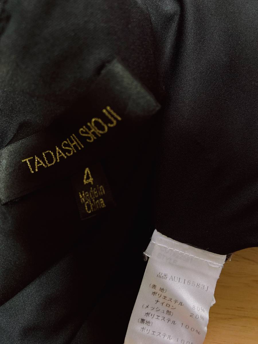 美品 4/9号 Tadashi Shoji タダシショージ ワンピース ドレス ジャケット ブラック 総レース BL12014G_画像5