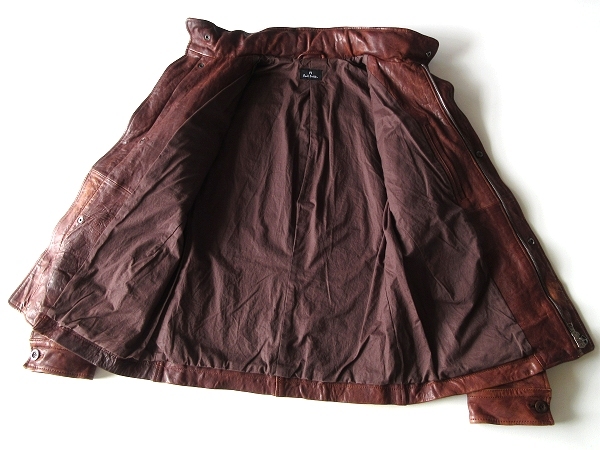 希少 名作 定価118800円 Paul Smith ポールスミス 羊革 USED加工