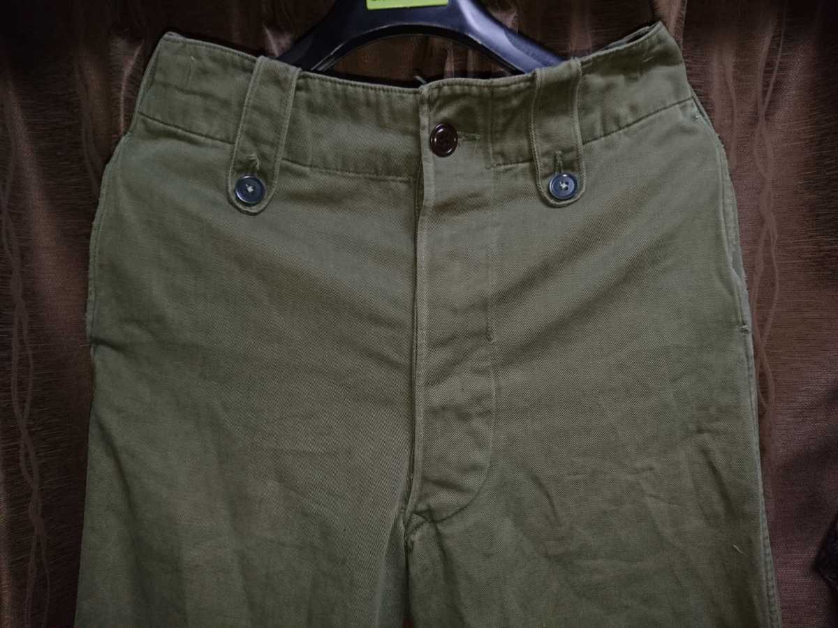 ビンテージ60'sヴィンテージ 英国 イギリス軍 コンバットトラウザーgreen overall trousers サイズ4(1) 1960Pパターン フィールドパンツ_画像3