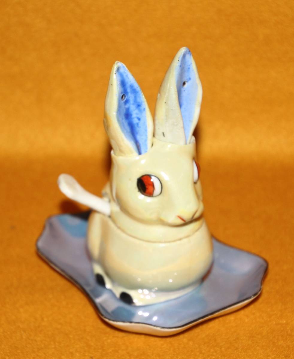 豊富な商品から オールドノリタケ ウサギ型 ソルト&ペッパー&マスタードポット オールドノリタケ