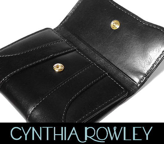 CYNTHIA ROWLEY( Cynthia Rowley )W pass case card-case cow leather black black simple adult pretty! genuine article guarantee 