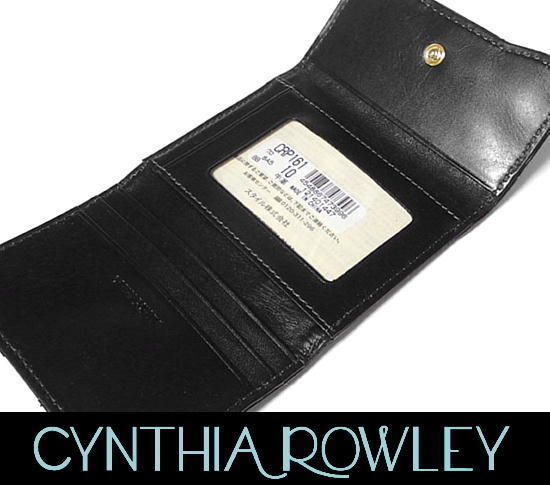 CYNTHIA ROWLEY( Cynthia Rowley )W pass case card-case cow leather black black simple adult pretty! genuine article guarantee 