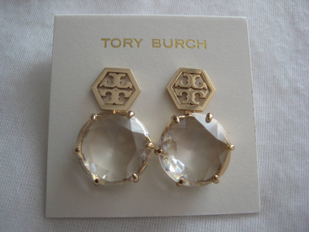 トリーバーチTORY BURCHストーン ロゴ ドロップ ピアス79114未使用 www