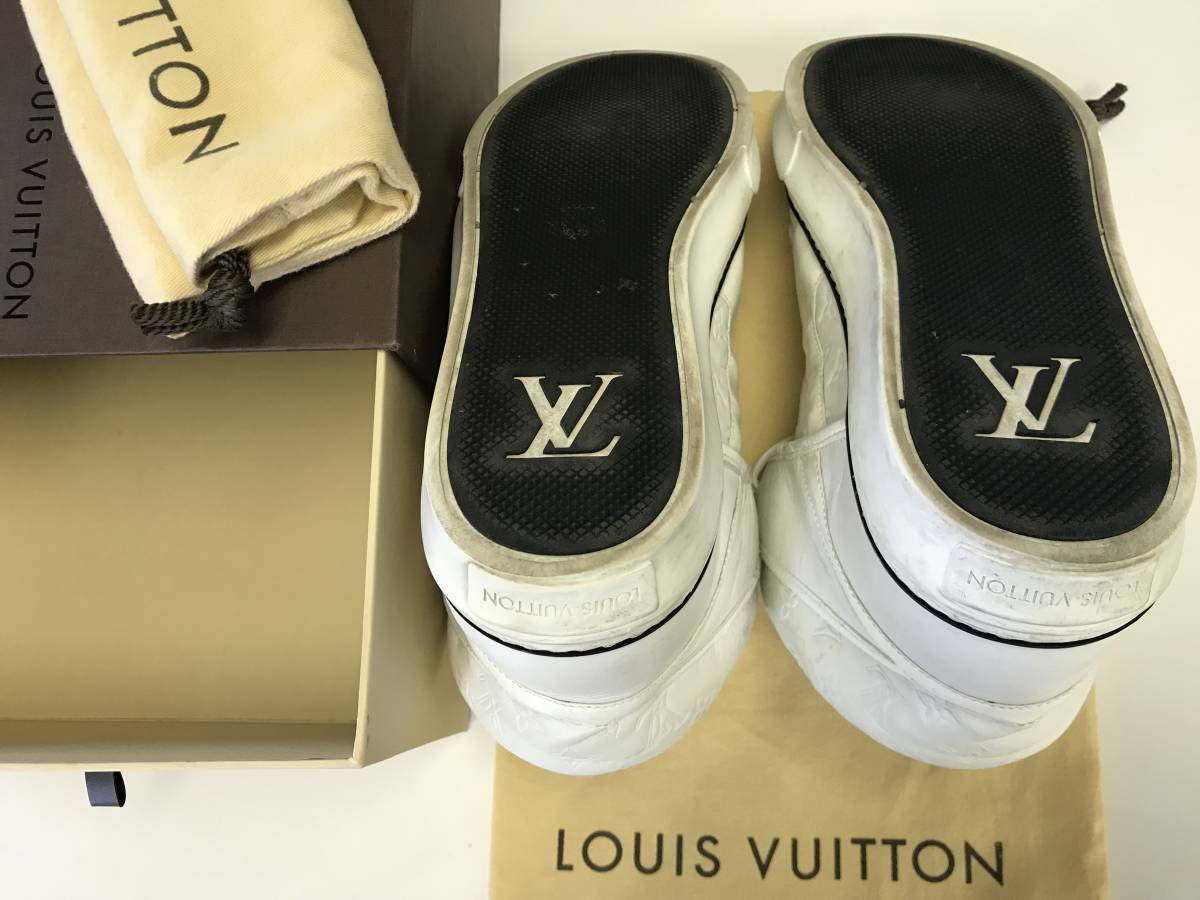 ☆美品♪LOUIS VUITTON ルイヴィトン ハイカット レザー スニーカー GO 0110 サイズ8.5インチ 白（約27.0cm～27.5cm）_画像10