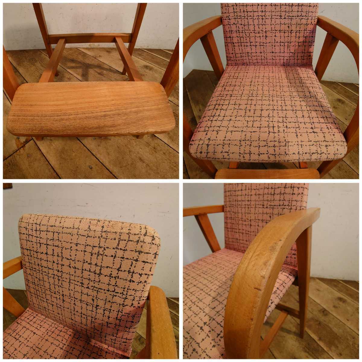 Akita woodworking Vintage . for infant high chair pink child chair CC-061/ retro modern Northern Europe style Kids chair store furniture IDC large . furniture 