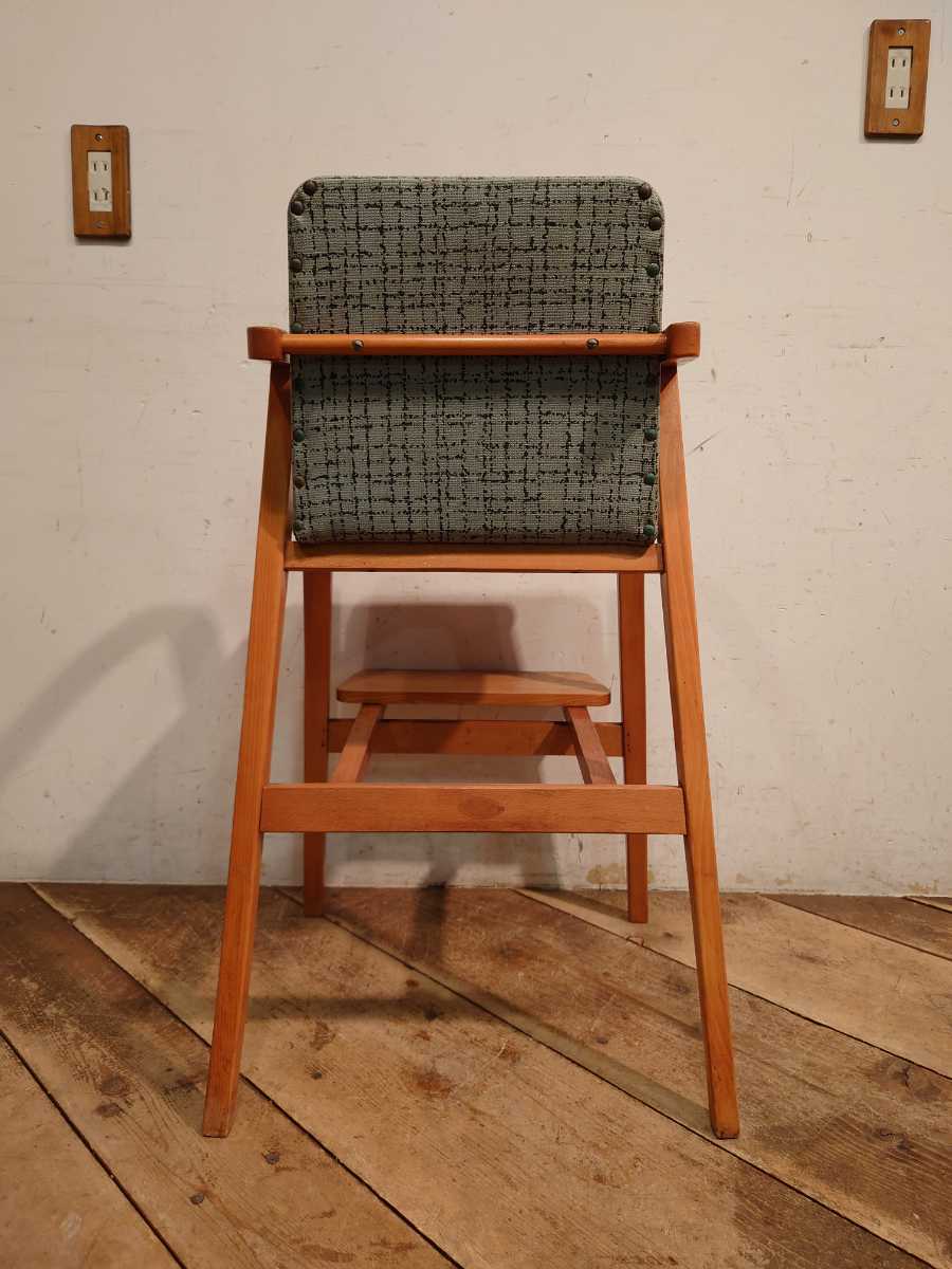  Akita woodworking Vintage . for infant high chair mint green child chair CC-058/ retro modern Northern Europe style Kids chair store furniture IDC large . furniture 