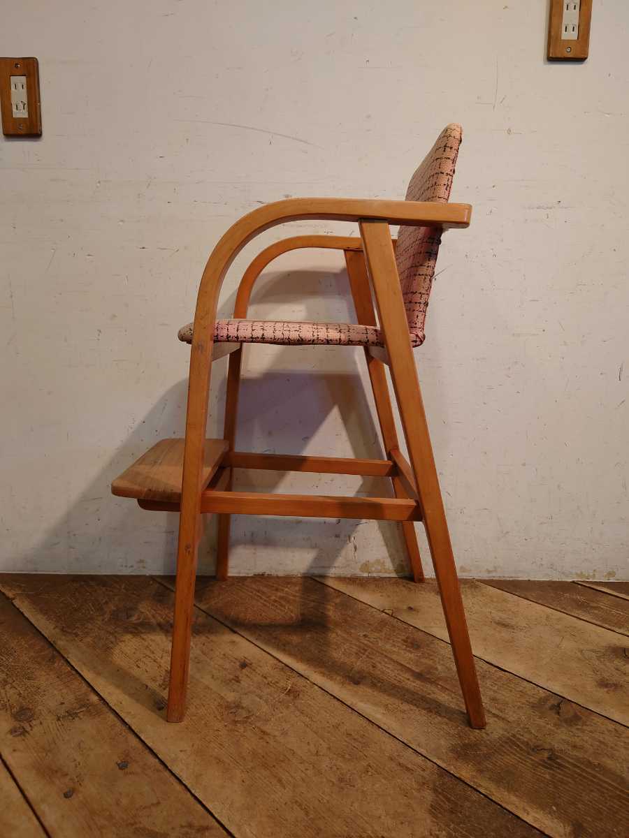  Akita woodworking Vintage . for infant high chair pink child chair CC-061/ retro modern Northern Europe style Kids chair store furniture IDC large . furniture 