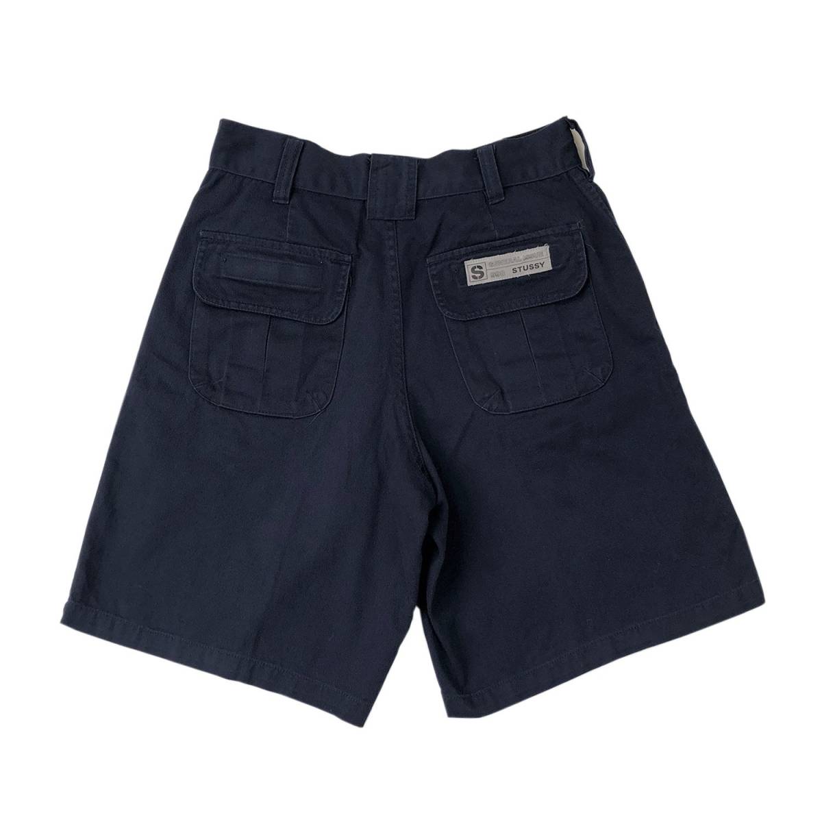 クラシック 炭黒 STUSSY OLD 90s バギーショーツ 紺タグ ハーフパンツ