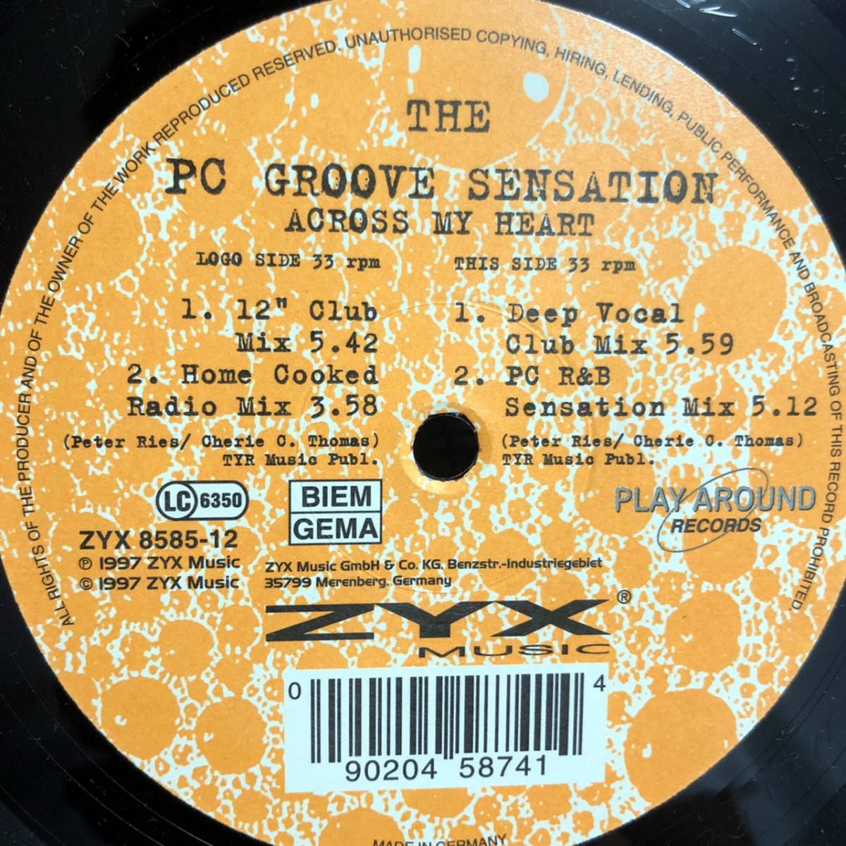 PC GROOVE SENSATION / ACROSS MY HEART_画像1