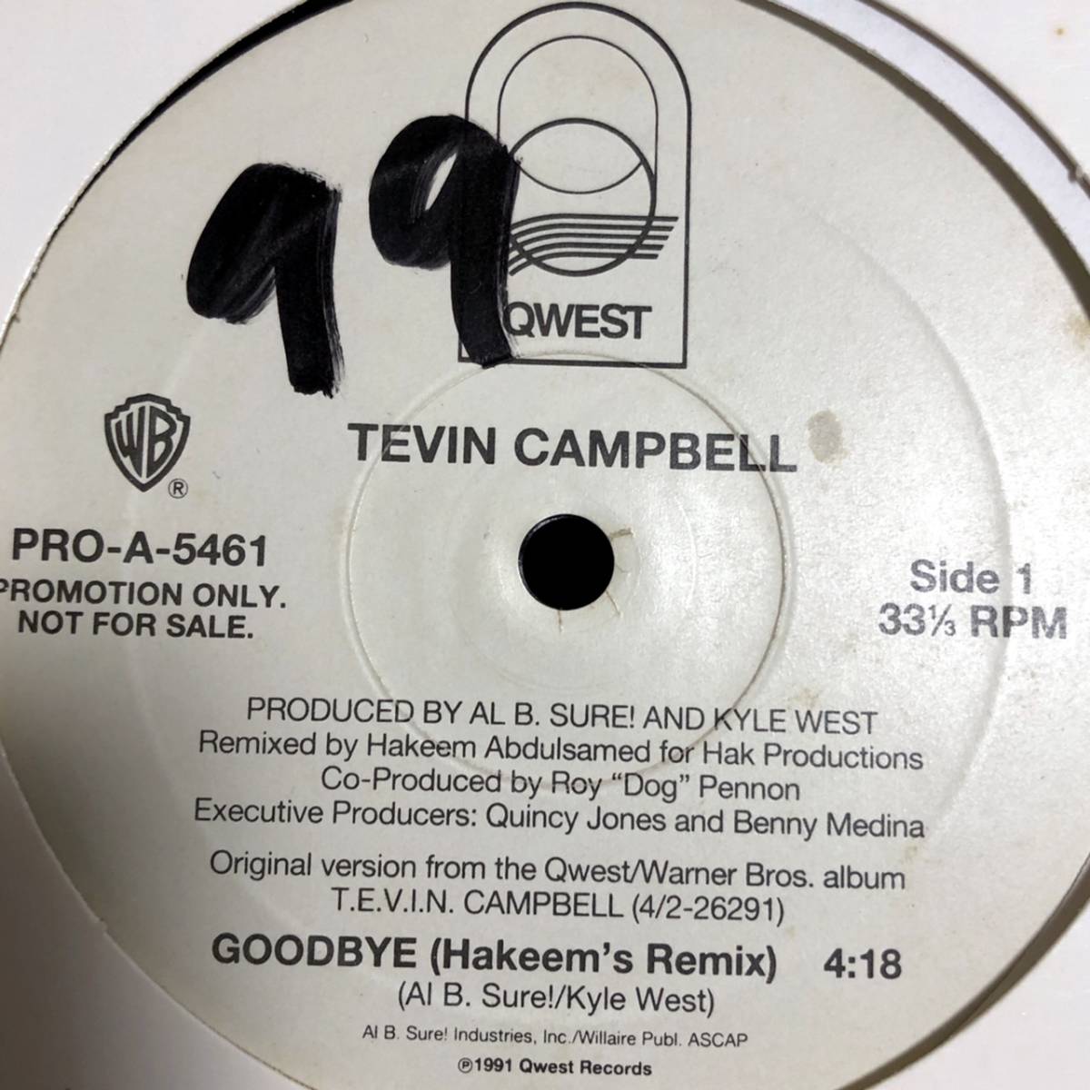 試聴 ★ TEVIN CAMPBELL / GOODBYE REMIX US PROMO ONLY _画像3