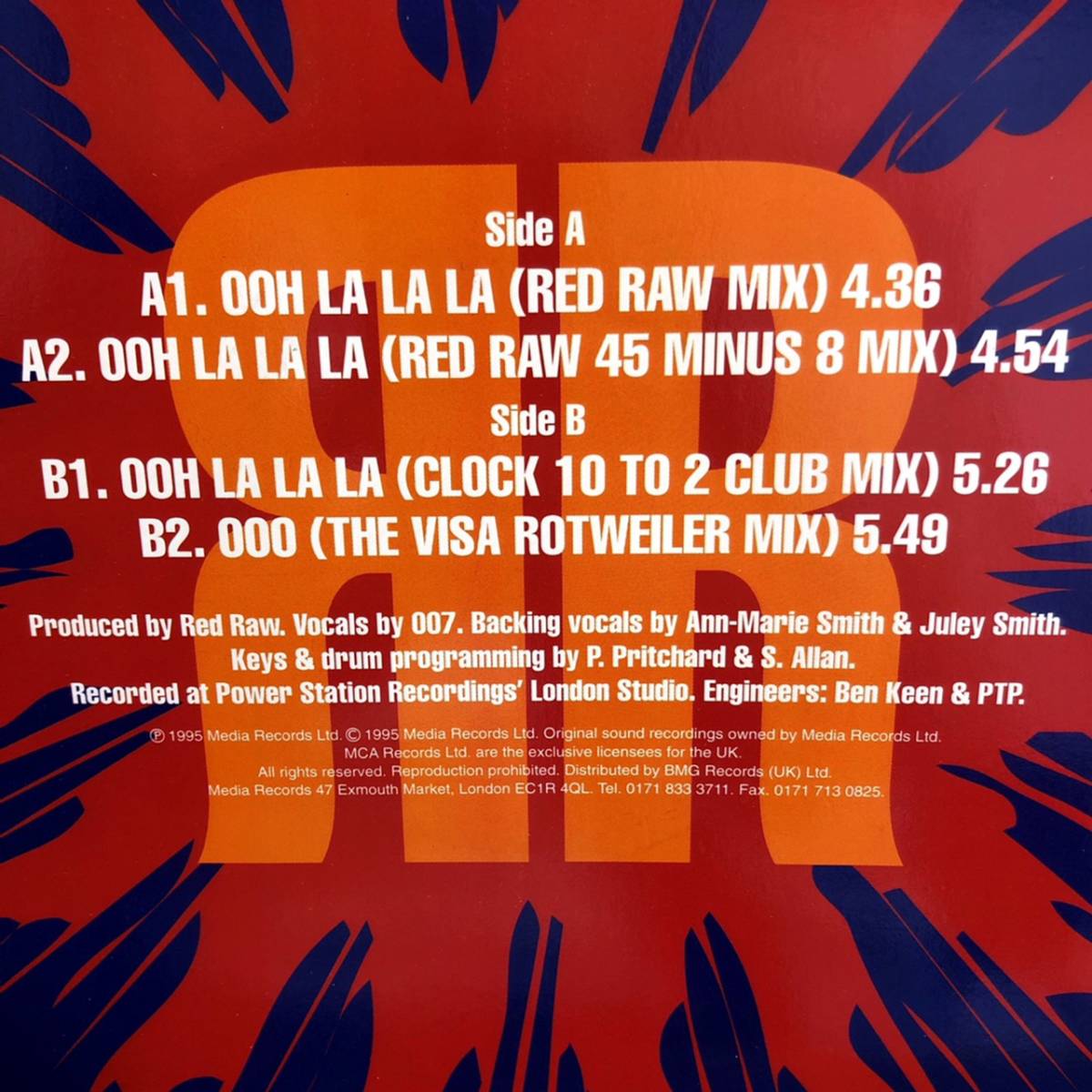  RED RAW FEAT 007 / OOH LA LA LA ALEXIA の名曲の極上POP DANCE-POP カヴァー_画像3