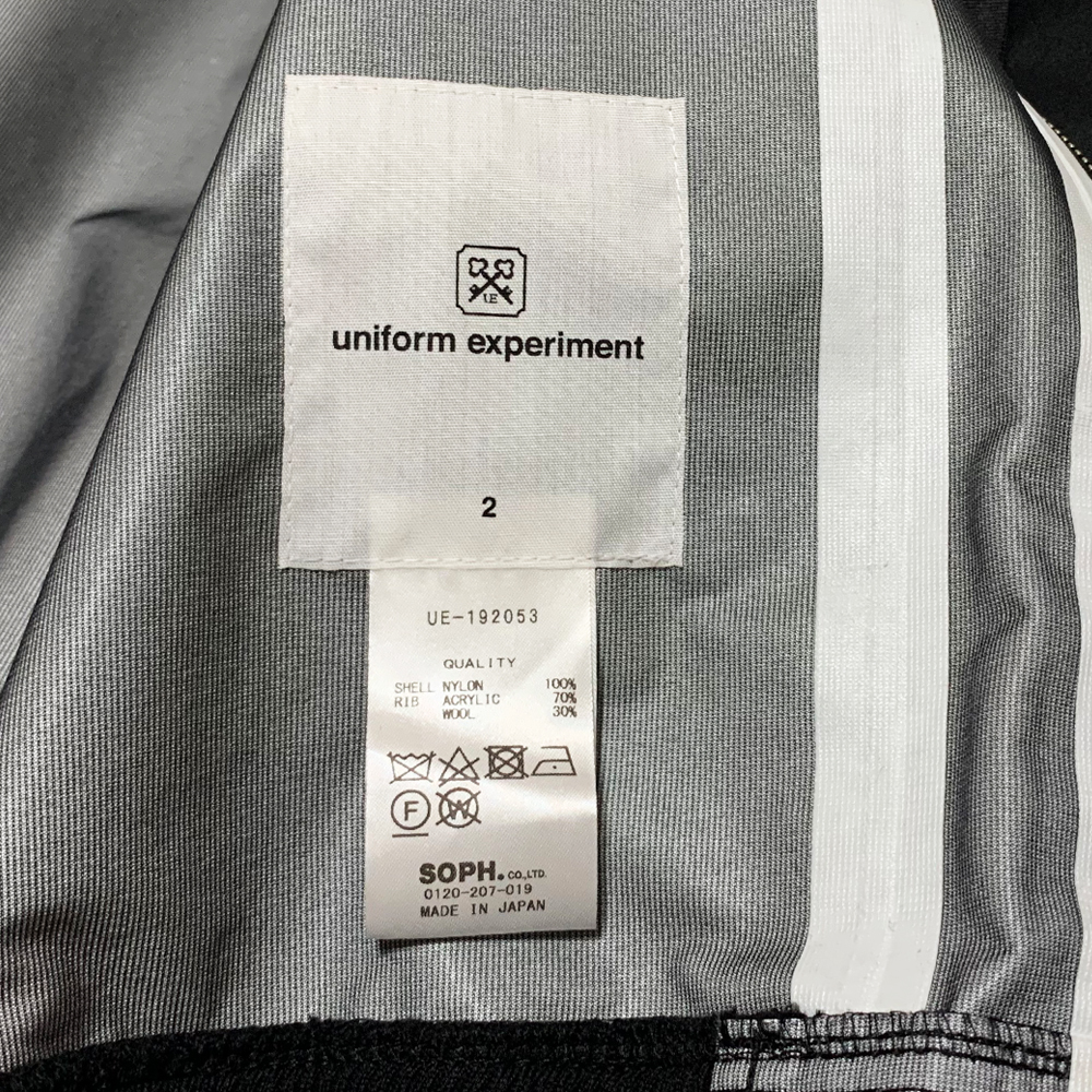 未使用 タグ付き 19AW uniform experiment SEAMTAPED MA-1 黒 ブラック 2 ブルゾン ユニフォームエクスペリメント 2019_画像8