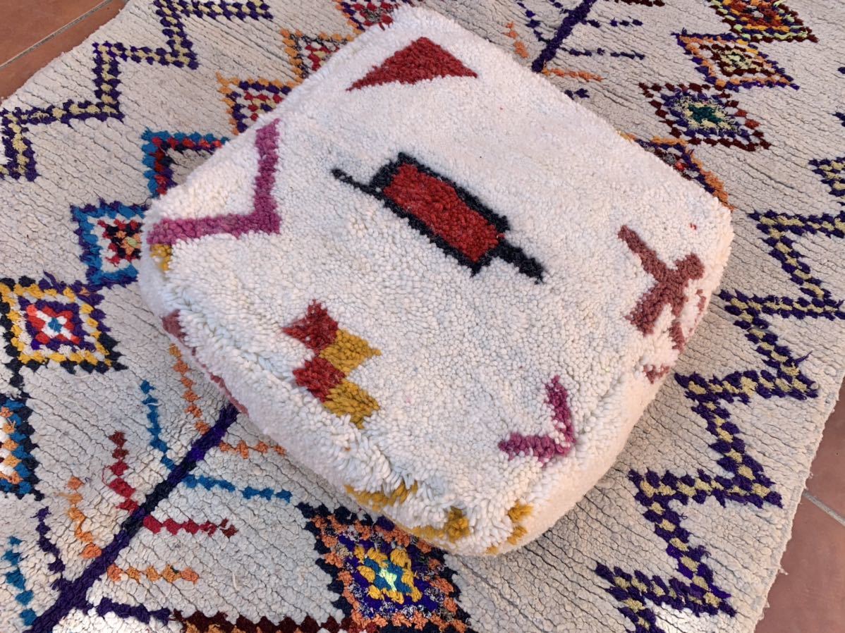 モロッコ プフ pouf アジラル オットマン クッション ラグ 7
