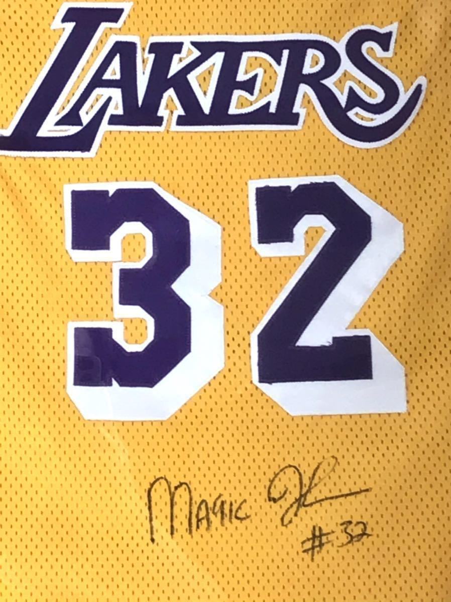 NBA Los Angeles * Ray The Cars Magic * Johnson 95~96 active service last season person himself actual use * with autograph frame uniform 