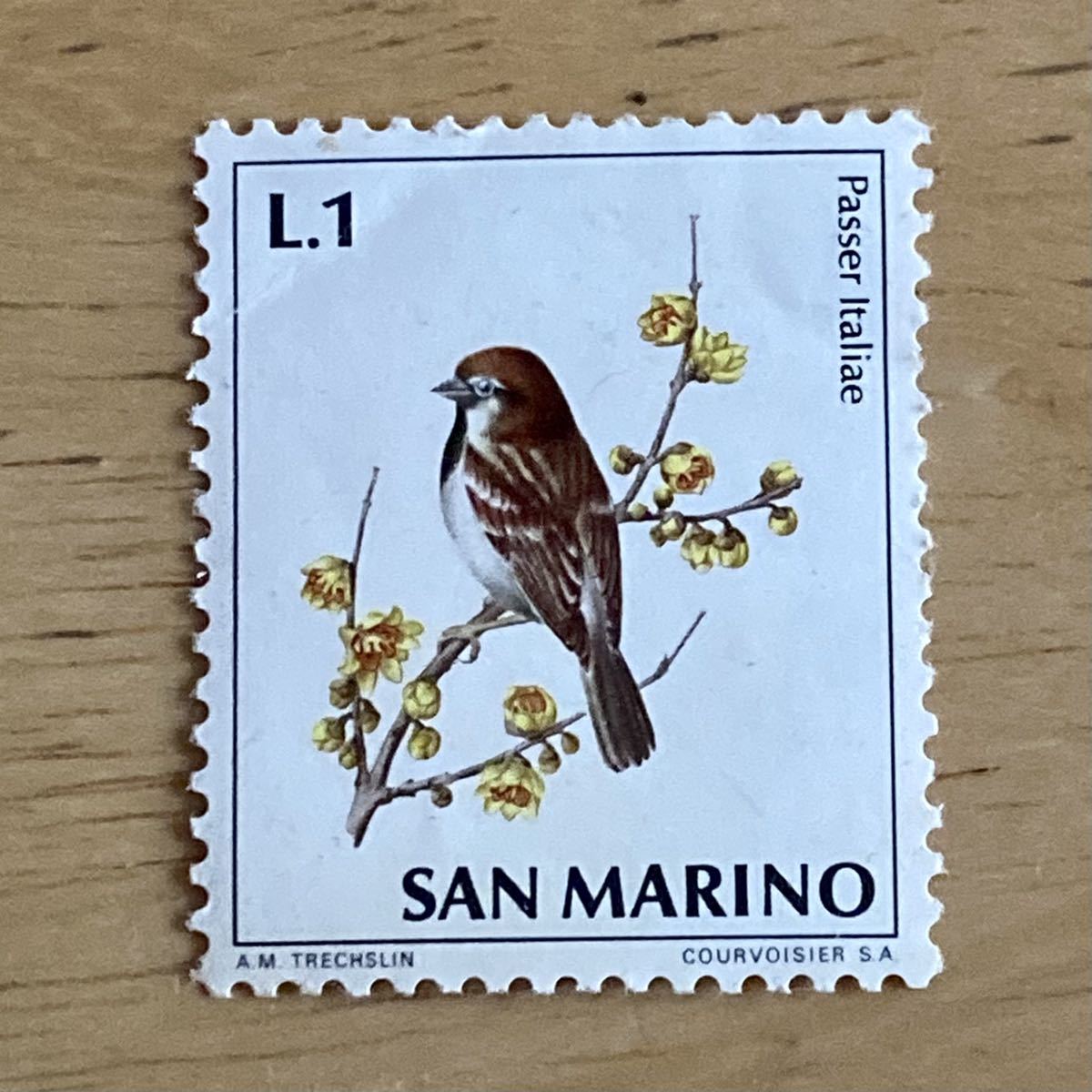 切手 ☆ 海外切手 ☆ stamp ☆ SAN MARINO ☆ サンマリノ ☆ ヨーロッパ ☆ 鳥 ☆ L.1 ☆ 中古品 ☆ 未使用だと思います ☆ 詳細不明 ☆_画像1