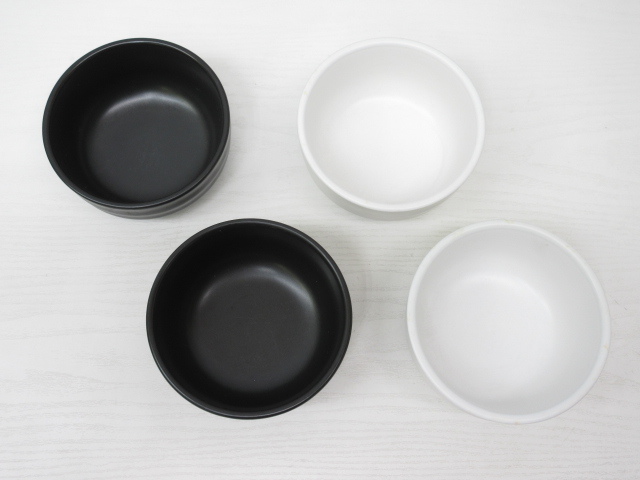 ★YC3841　茶碗　小皿　16点セット　白　黒　ご飯茶碗　角皿　シンプル　和食器　送料無料★_画像3