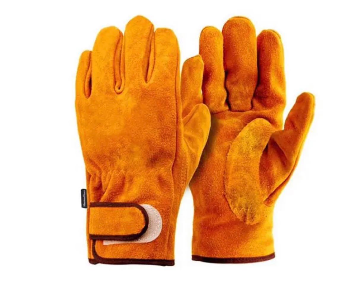 耐熱手袋 BBQ 耐熱グローブ アウトドア用 作業革手袋Lサイズ