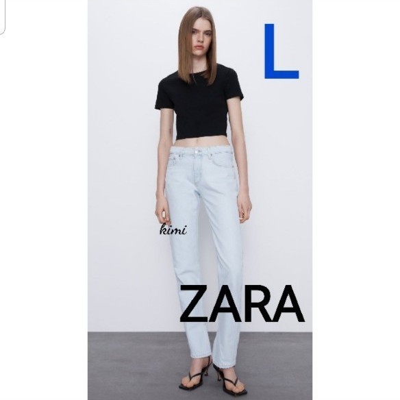 Paypayフリマ Zara L 黒 クロップド丈tシャツ