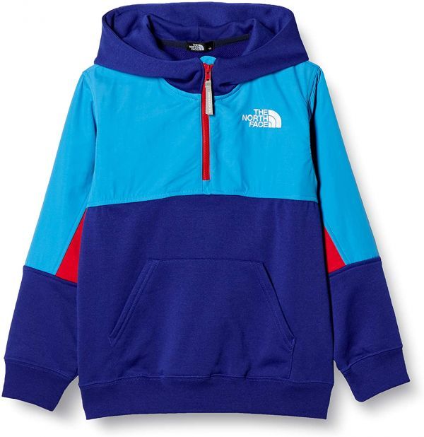 新品 100 青 THE NORTH FACE ノースフェイス キッズ ATL スウェット フーディー ジャケット パーカー パーカ ブルゾン 吸汗速乾 登山 42_画像5