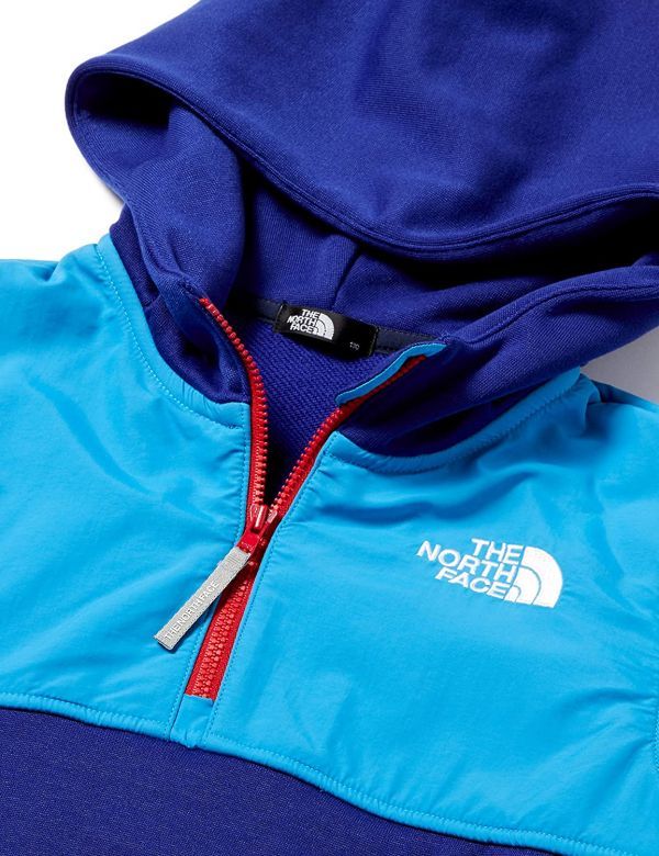 新品 100 青 THE NORTH FACE ノースフェイス キッズ ATL スウェット フーディー ジャケット パーカー パーカ ブルゾン 吸汗速乾 登山 42_画像3