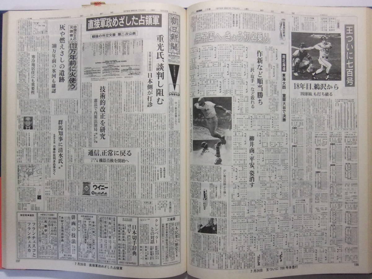 ☆☆V-3587★ 朝日新聞の重要紙面でみる1976年(昭和51年) ★レトロ印刷物☆☆の画像8