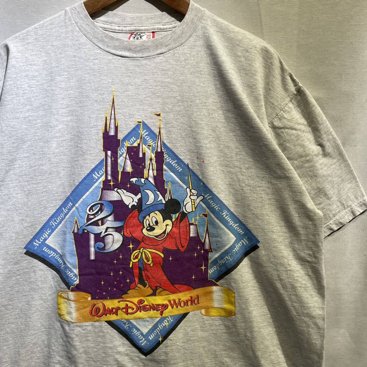 【レア】90s Disney “Fantasia Mickey” Tシャツ USA製 XL ビンテージ ファンタジア ミッキー / 古着 アート  ムービー ヴィランズ 80s