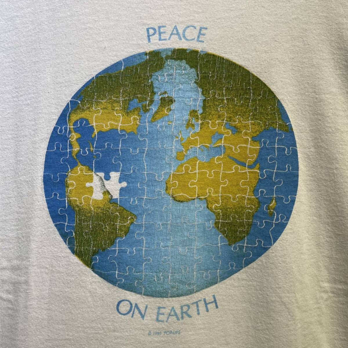 ‘89 “PEACE ON EARTH” Tシャツ USA製 L ヴィンテージ fruit of the loom 80s / アート ムービー バンド 企業 hanes patagonia levis 90s_画像4