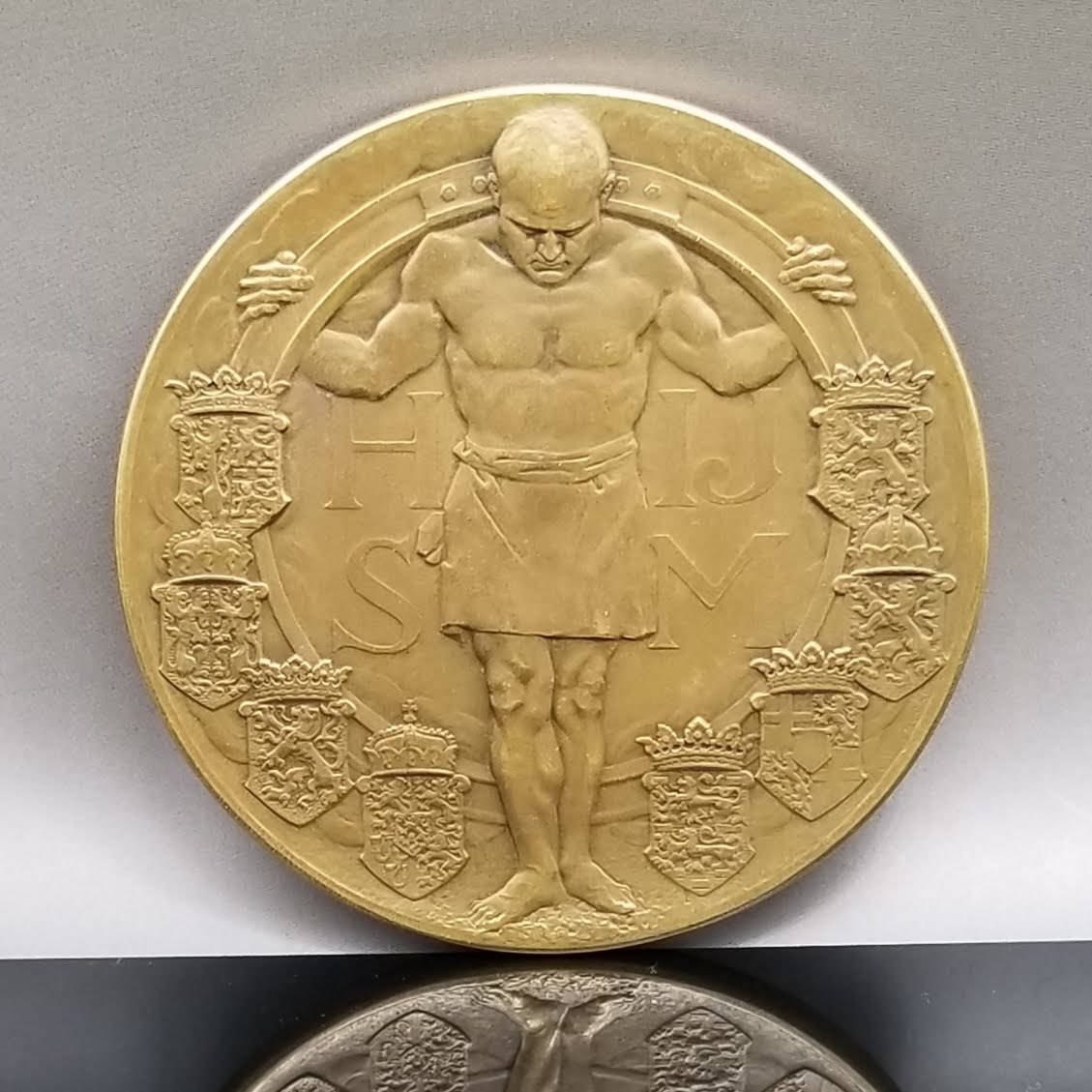 1914年 オランダ ブロンズ メダル 銅 アンティーク 大型
