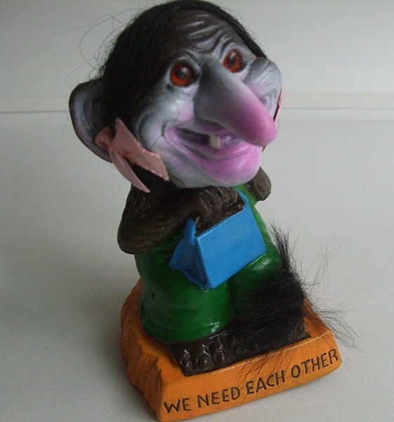 難あり Vintage 70s Berries Hong Kong Troll トロール We Need Each Other 首振り人形 Bobblehead ビンテージ 香港製 レア_画像3