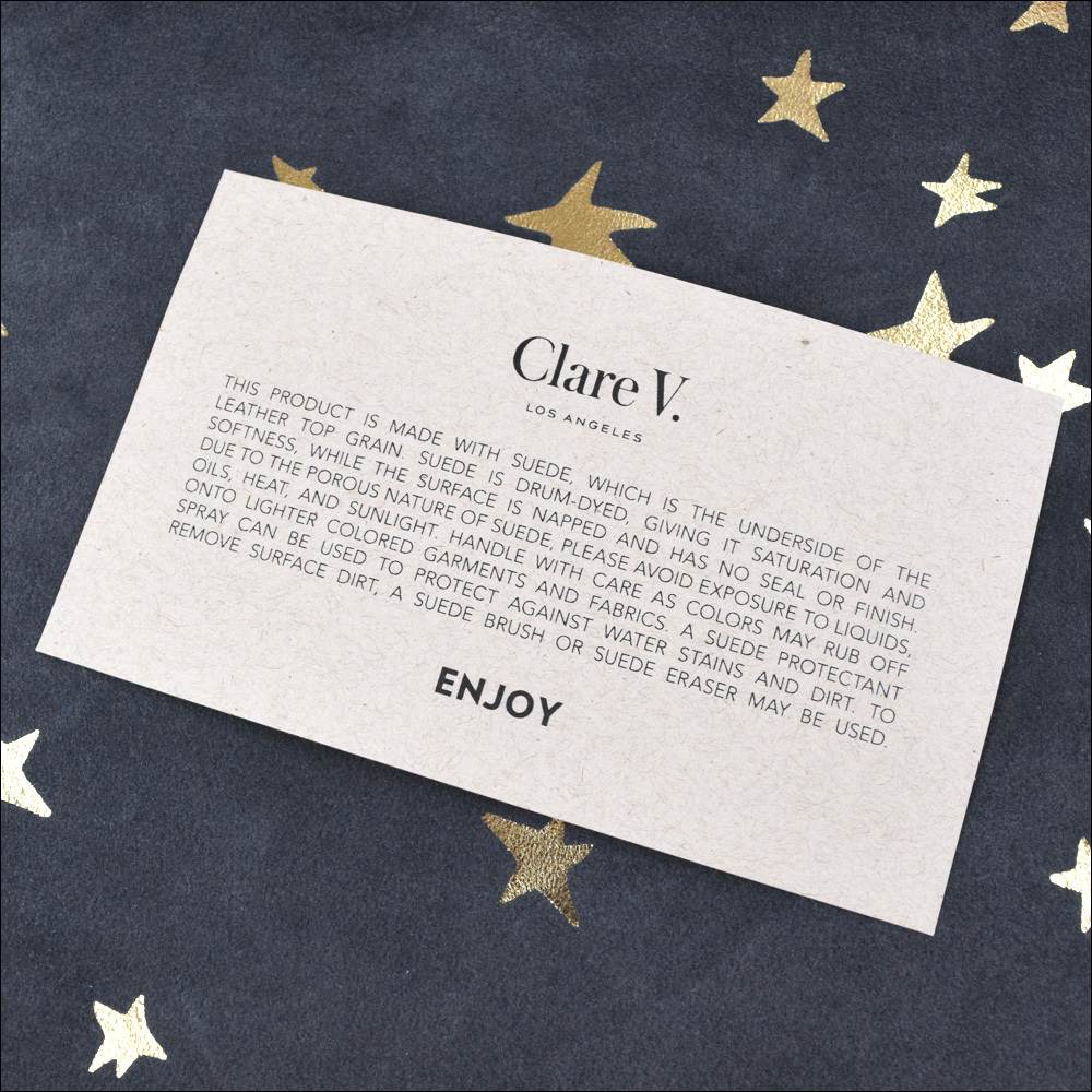 新品3.3万+税 Clare V. クレアヴィヴィエ 星柄 スエード レザー クラッチバッグの画像7